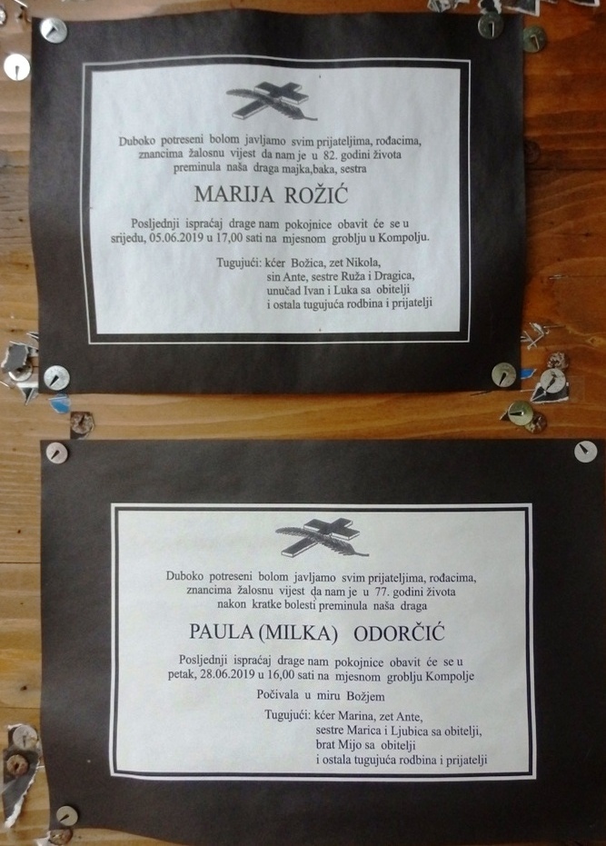 Dva sprovoda u Kompolju - ispraćene Marija Rožić i Paula Odorčić