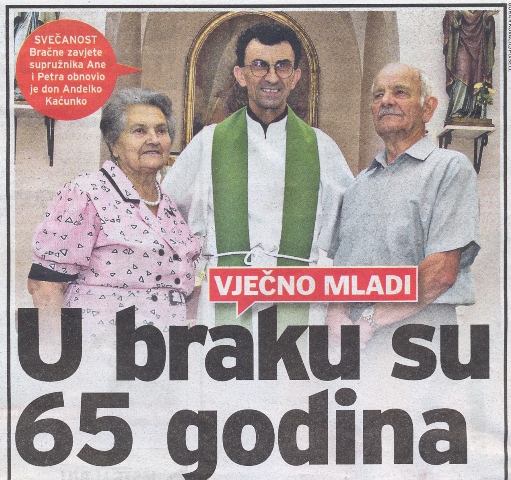 Na Vratniku doček župniku i slavlje 65 godina braka