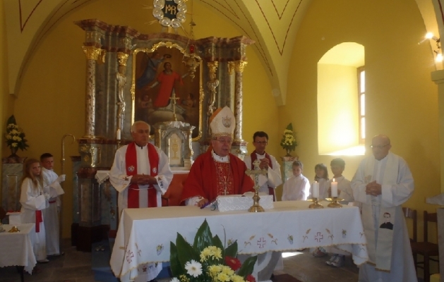 Župnikov pozdrav biskupu i zahvale na kraju mise